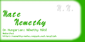 mate nemethy business card