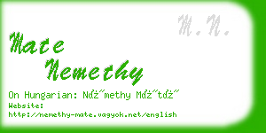 mate nemethy business card